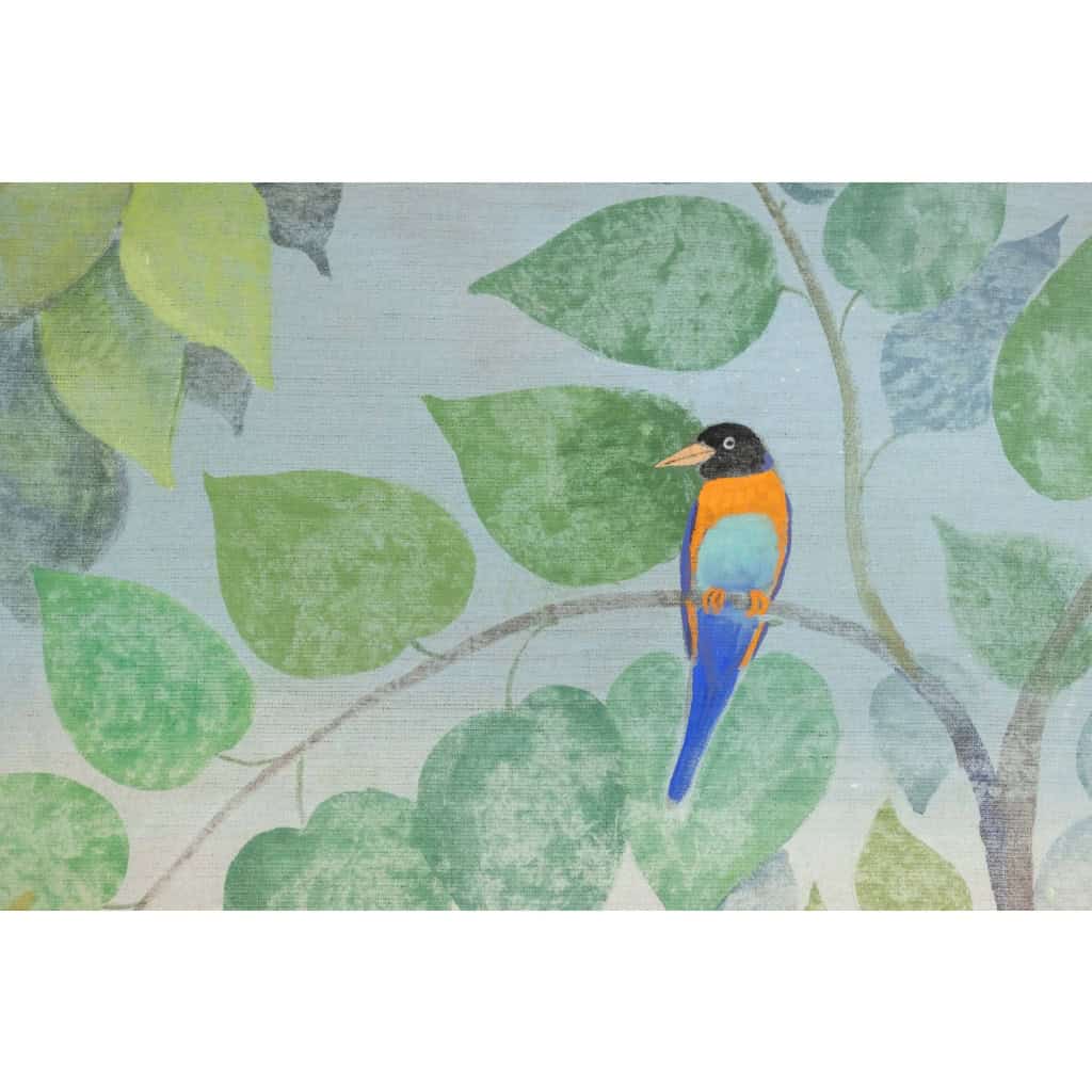 Grand panneau peint à l’acrylique sur toile de lin. Travail contemporain LS66521356 6 Grand panneau peint à l’acrylique sur toile de lin. Travail contemporain LS66521356 6