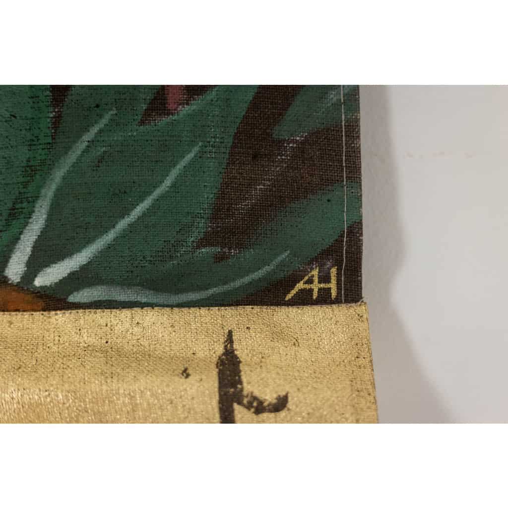 Grand panneau peint à l’acrylique sur toile de lin. Travail contemporain LS66521356 9 Grand panneau peint à l’acrylique sur toile de lin. Travail contemporain LS66521356 9