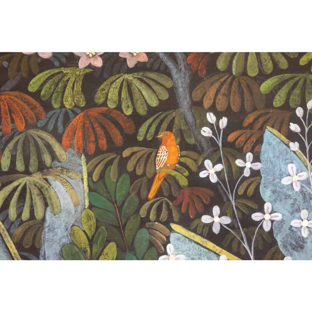 Grand panneau peint à l’acrylique sur toile de lin. Travail contemporain LS66511357 7