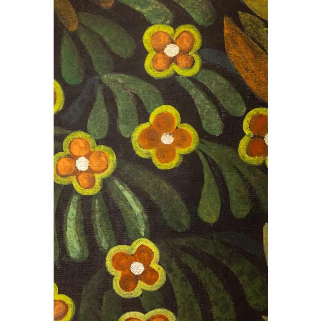 Grand panneau peint à l’acrylique sur toile de lin. Travail contemporain LS66511357 12