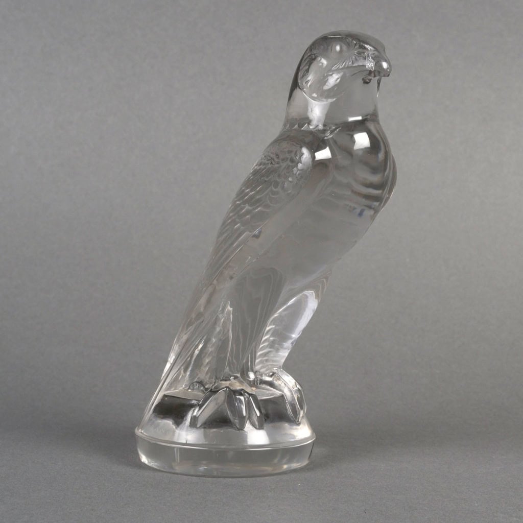 1925 René Lalique – Mascotte Automobile Faucon Verre Blanc 6
