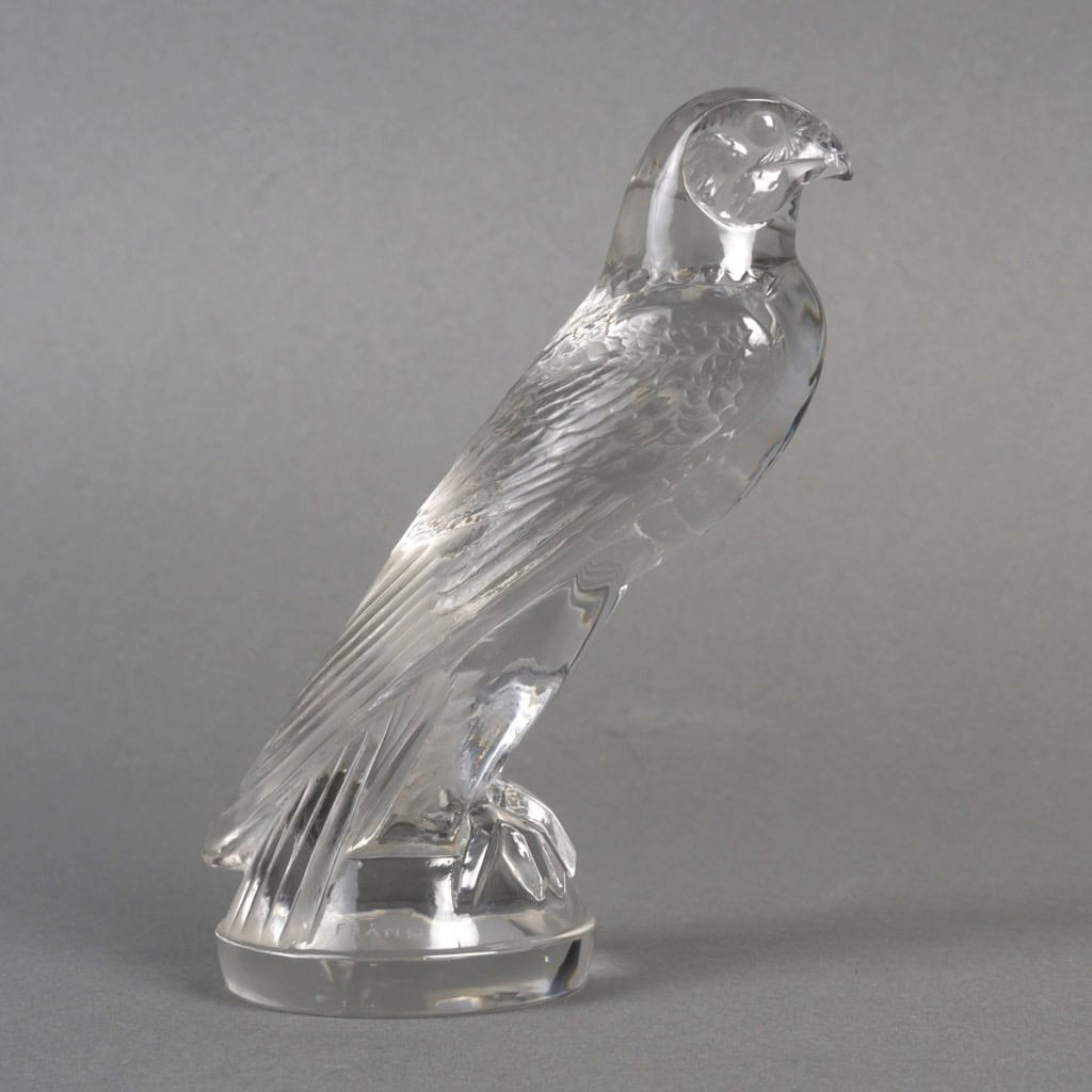1925 René Lalique – Mascotte Automobile Faucon Verre Blanc 3