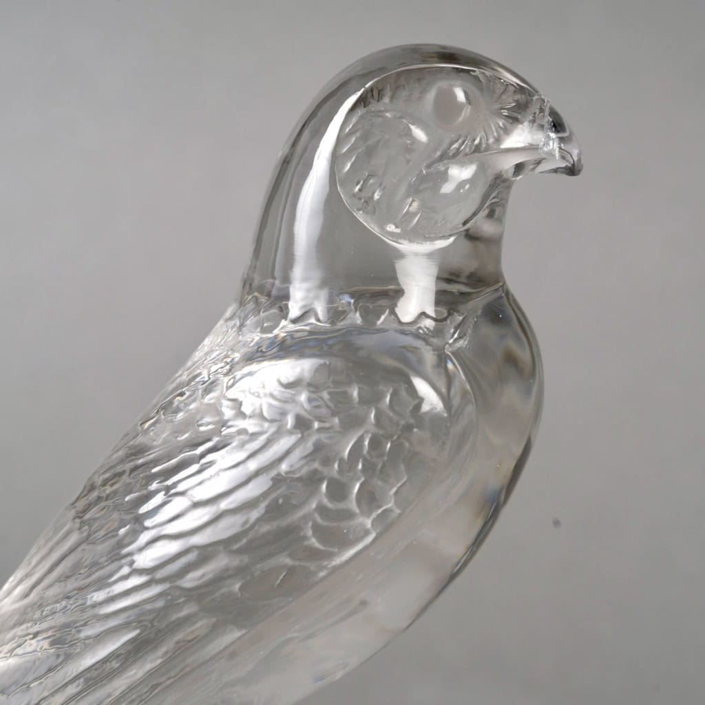 1925 René Lalique – Mascotte Automobile Faucon Verre Blanc 9