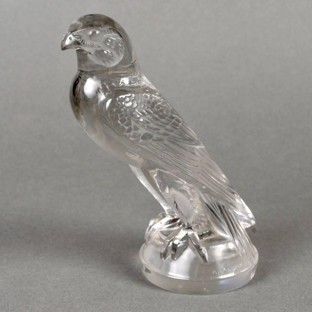 1925 René Lalique – Mascotte Automobile Faucon Verre Blanc 5