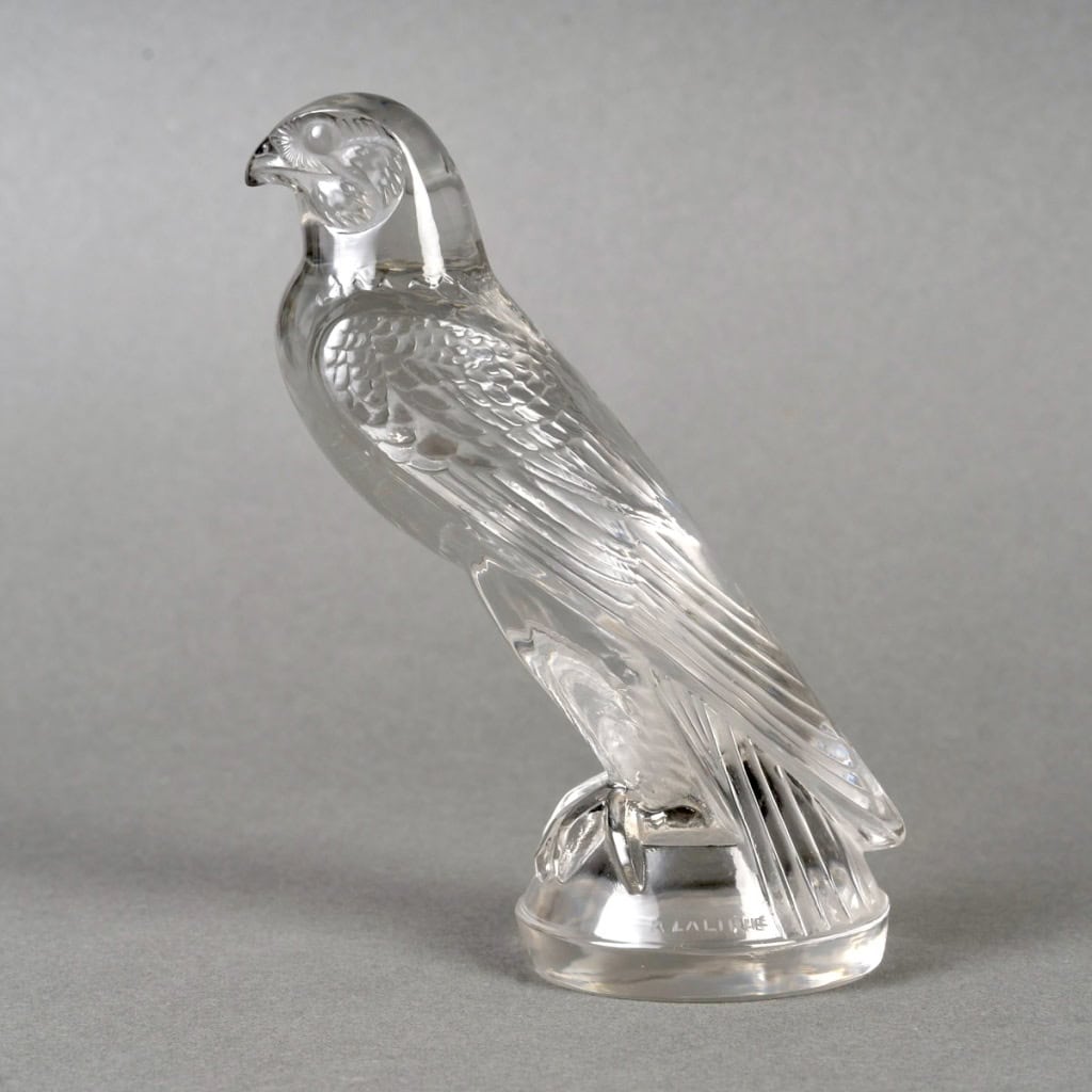 1925 René Lalique – Mascotte Automobile Faucon Verre Blanc 7