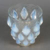 1927 René Lalique – Vase Rampillon Verre Opalescent Patiné Bleu 12
