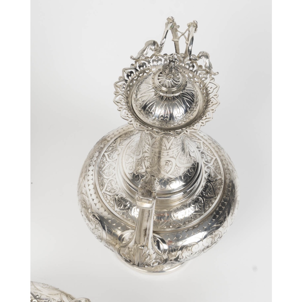 FROMENT MEURICE – Service Thé/Café 4 pièces en argent massif – Epoque XIXe siècle 27