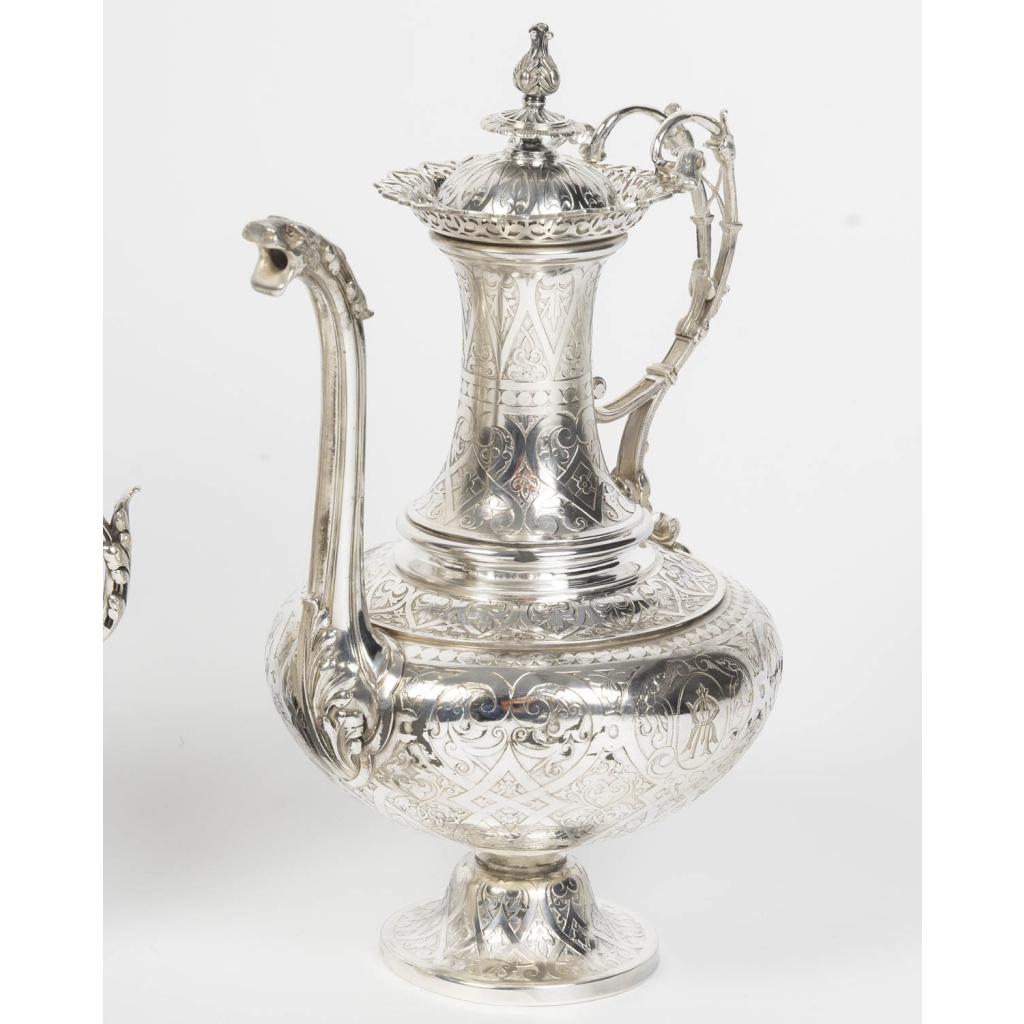 FROMENT MEURICE – Service Thé/Café 4 pièces en argent massif – Epoque XIXe siècle 5