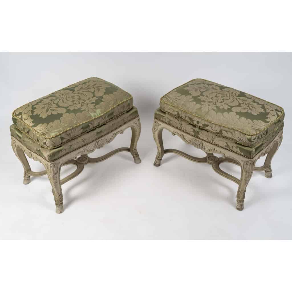 Paire de tabourets de style Régence, d’époque Napoléon III, XIXème. 5 Paire de tabourets de style Régence, d’époque Napoléon III, XIXème. 5