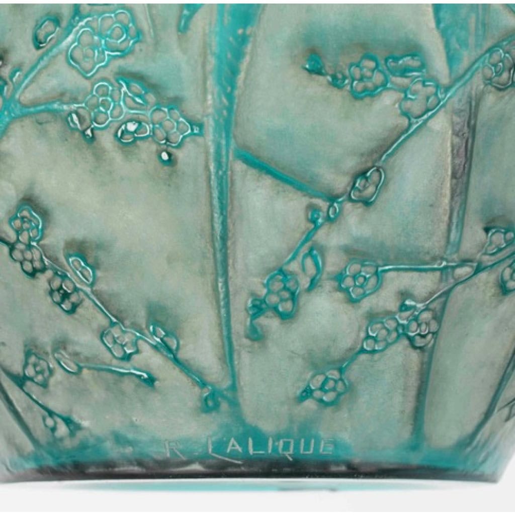 1919 René Lalique – Vase Perruches teinté vert 8