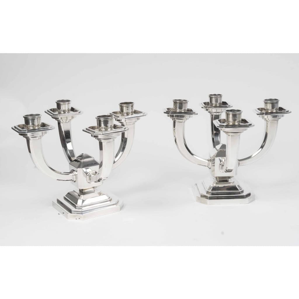 RAVINET D’ENFERT – Paire de candélabres en argent massif époque ART DECO 11 RAVINET D’ENFERT – Paire de candélabres en argent massif époque ART DECO 11