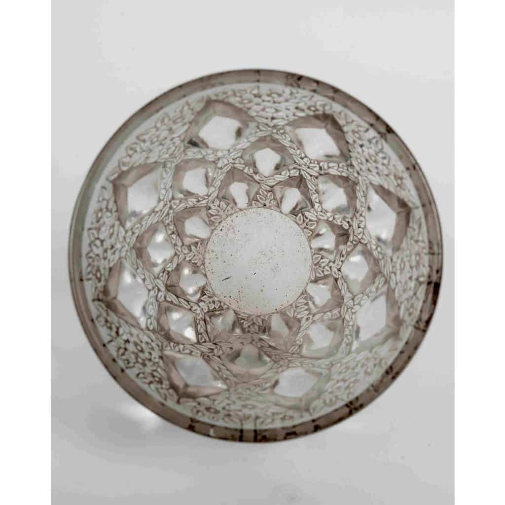 1927 René Lalique – Vase Rampillon Verre Blanc Patiné Gris 6