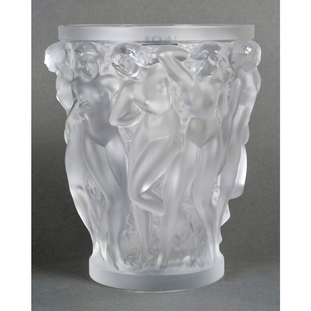 Lalique France – Vase Bacchantes Cristal Blanc – Neuf Avec Coffret 3