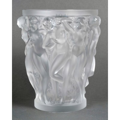 Lalique France – Vase Bacchantes Cristal Blanc – Neuf Avec Coffret