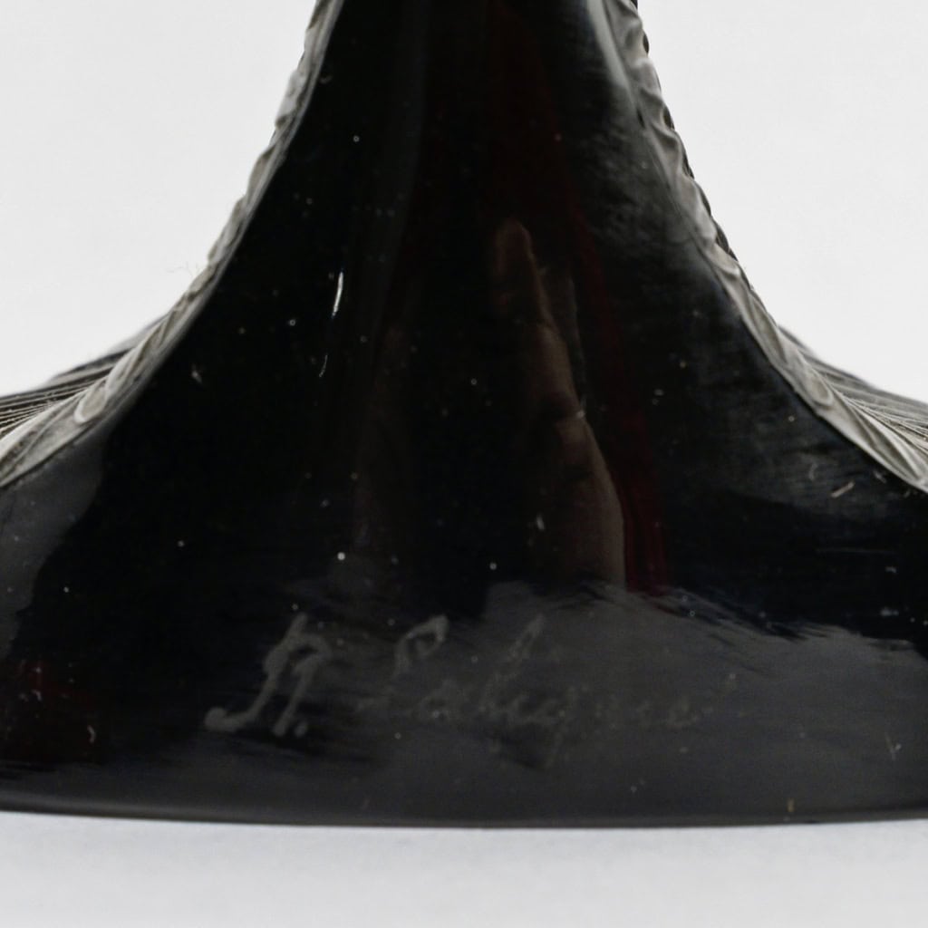 1919 René Lalique – Presse-Papiers Double Marguerite Verre Rouge Ambré 7