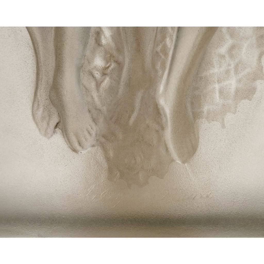 1950 Marc Lalique – Lampe Deux Danseuses Cristal Patiné Gris 8