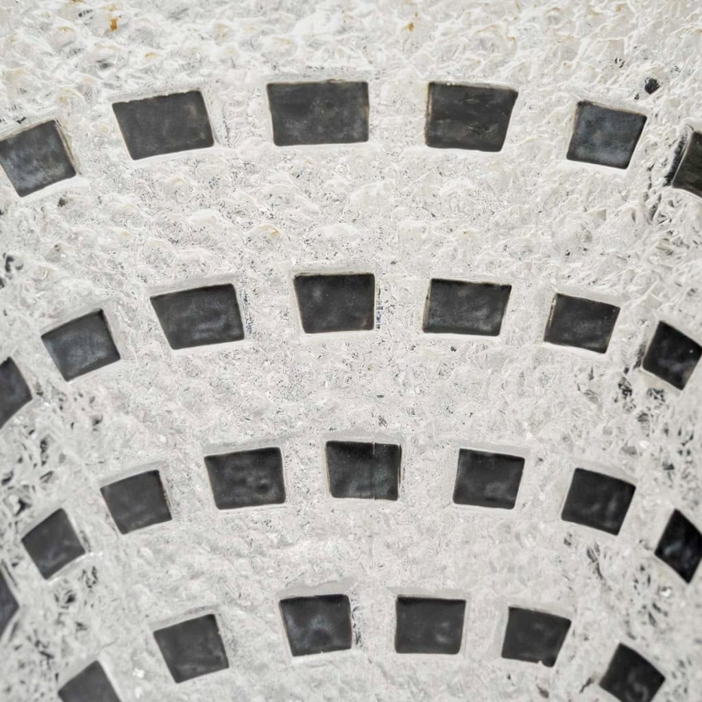 1935 René Lalique – Art Déco Vase Damiers Verre Blanc Emaillé Noir 7