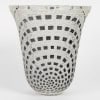 1935 René Lalique – Art Déco Vase Damiers Verre Blanc Emaillé Noir 10