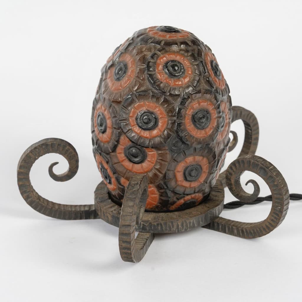 1923 Gabriel Argy Rousseau – Veilleuse Bouquet de Fleurs Pâte de Verre 5