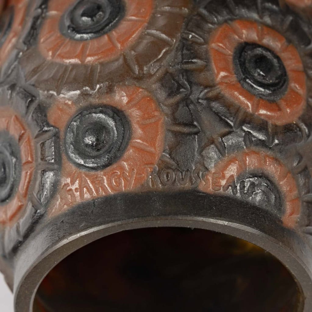 1923 Gabriel Argy Rousseau – Veilleuse Bouquet de Fleurs Pâte de Verre 9