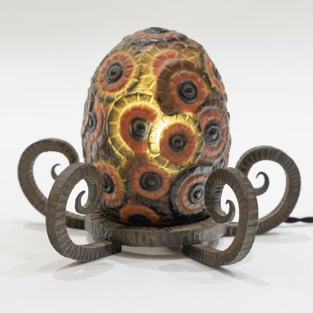 1923 Gabriel Argy Rousseau – Veilleuse Bouquet de Fleurs Pâte de Verre 3