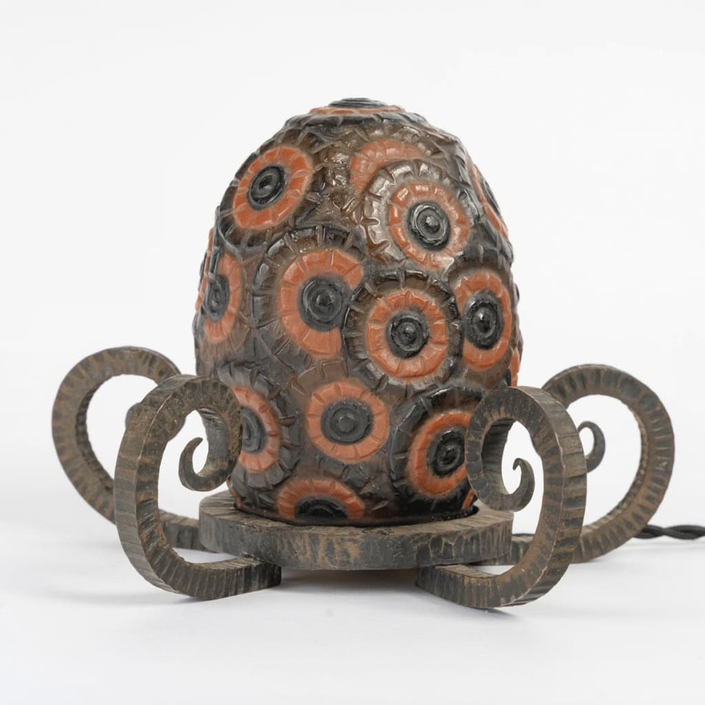 1923 Gabriel Argy Rousseau – Veilleuse Bouquet de Fleurs Pâte de Verre 4