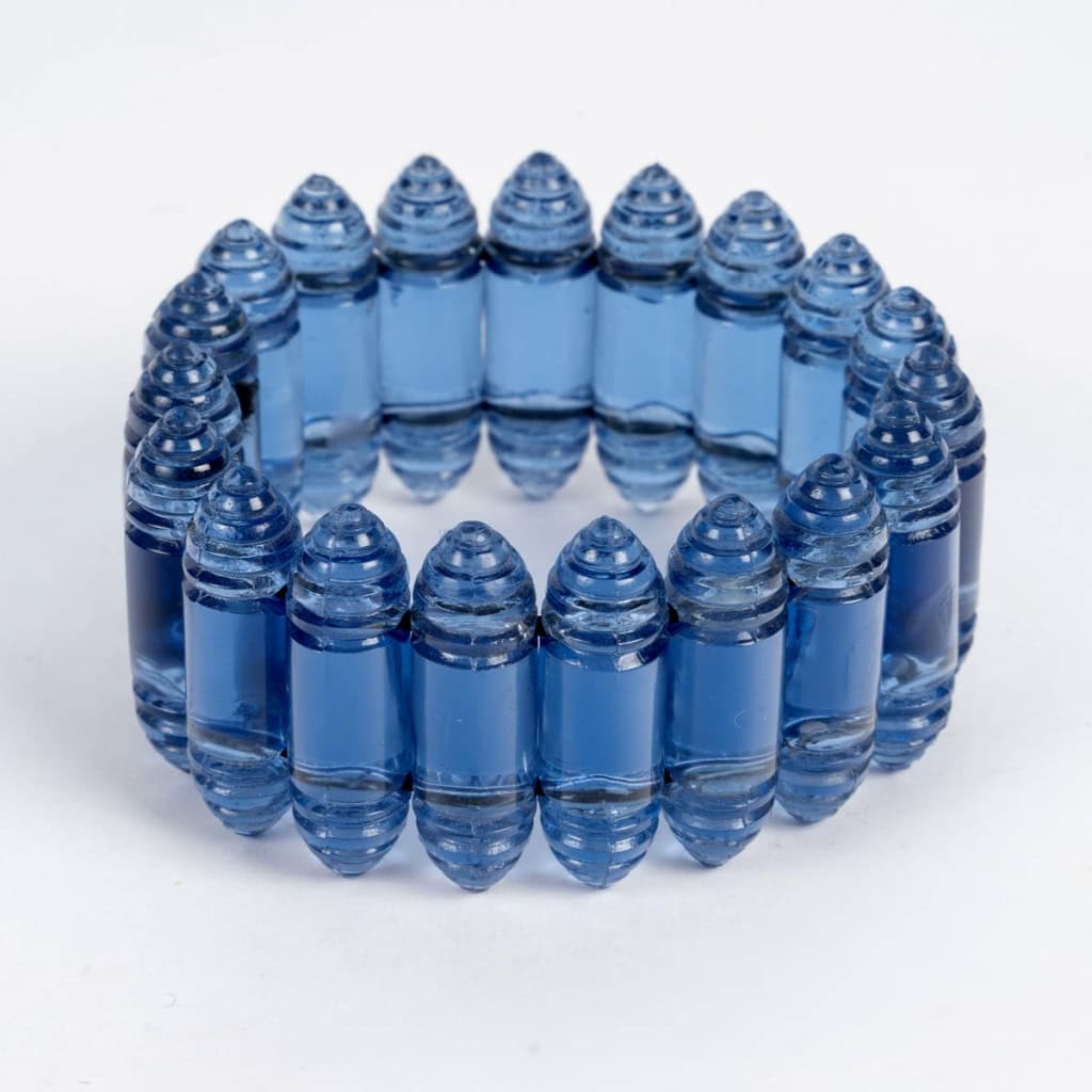 1928 René Lalique – Bracelet Renaissance Verre Bleu Saphir 3