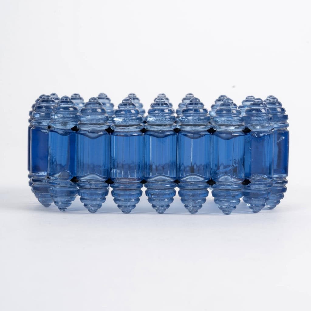 1928 René Lalique – Bracelet Renaissance Verre Bleu Saphir 4