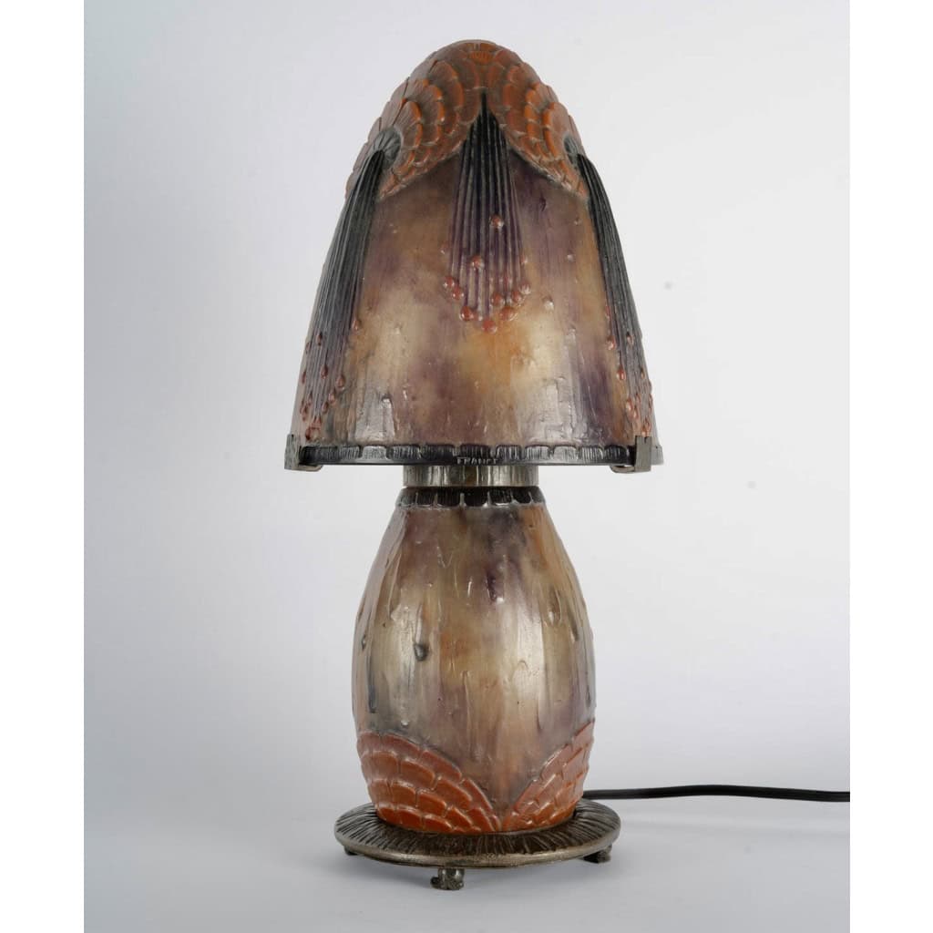 1925 Gabriel Argy-Rousseau – Lampe « Fleurs Tropicales » Pâte de Verre 5