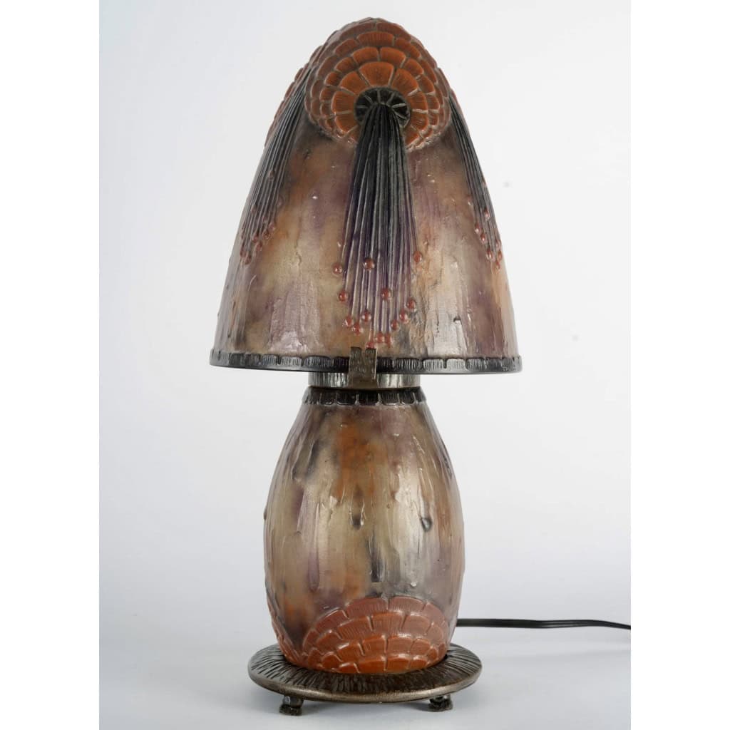 1925 Gabriel Argy-Rousseau – Lampe « Fleurs Tropicales » Pâte de Verre 4