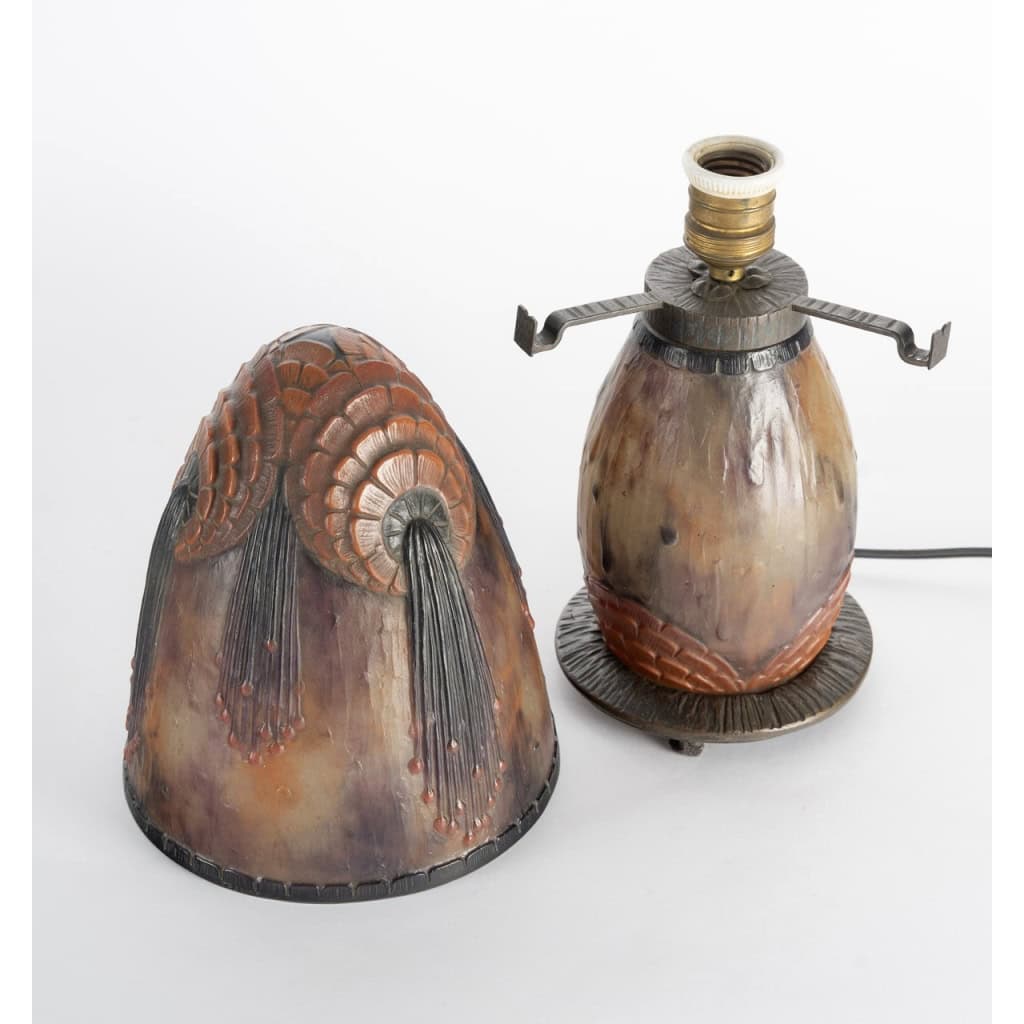 1925 Gabriel Argy-Rousseau – Lampe « Fleurs Tropicales » Pâte de Verre 6