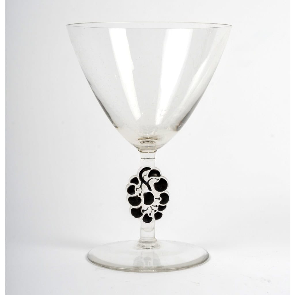 1924 René Lalique – 6 Coupes à Champagne Thionville Verre Blanc Emaillé Noir 4 1924 René Lalique – 6 Coupes à Champagne Thionville Verre Blanc Emaillé Noir 4