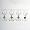 1924 René Lalique – 4 verres à Eau Thionville Verre Blanc Emaillé Noir 6