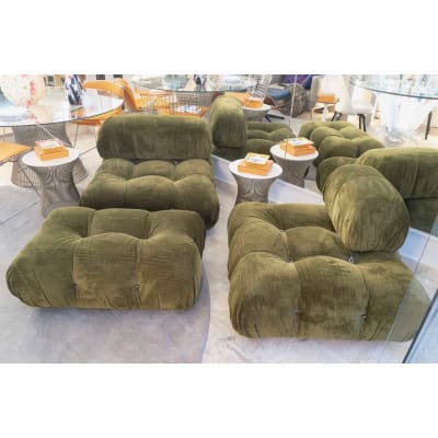 B&B iIalia Canapé 3 modules CAMALEONDA angulaire Chenille Enia Vert Olive B&B iIalia Canapé 3 modules CAMALEONDA angulaire Chenille Enia Vert Olive