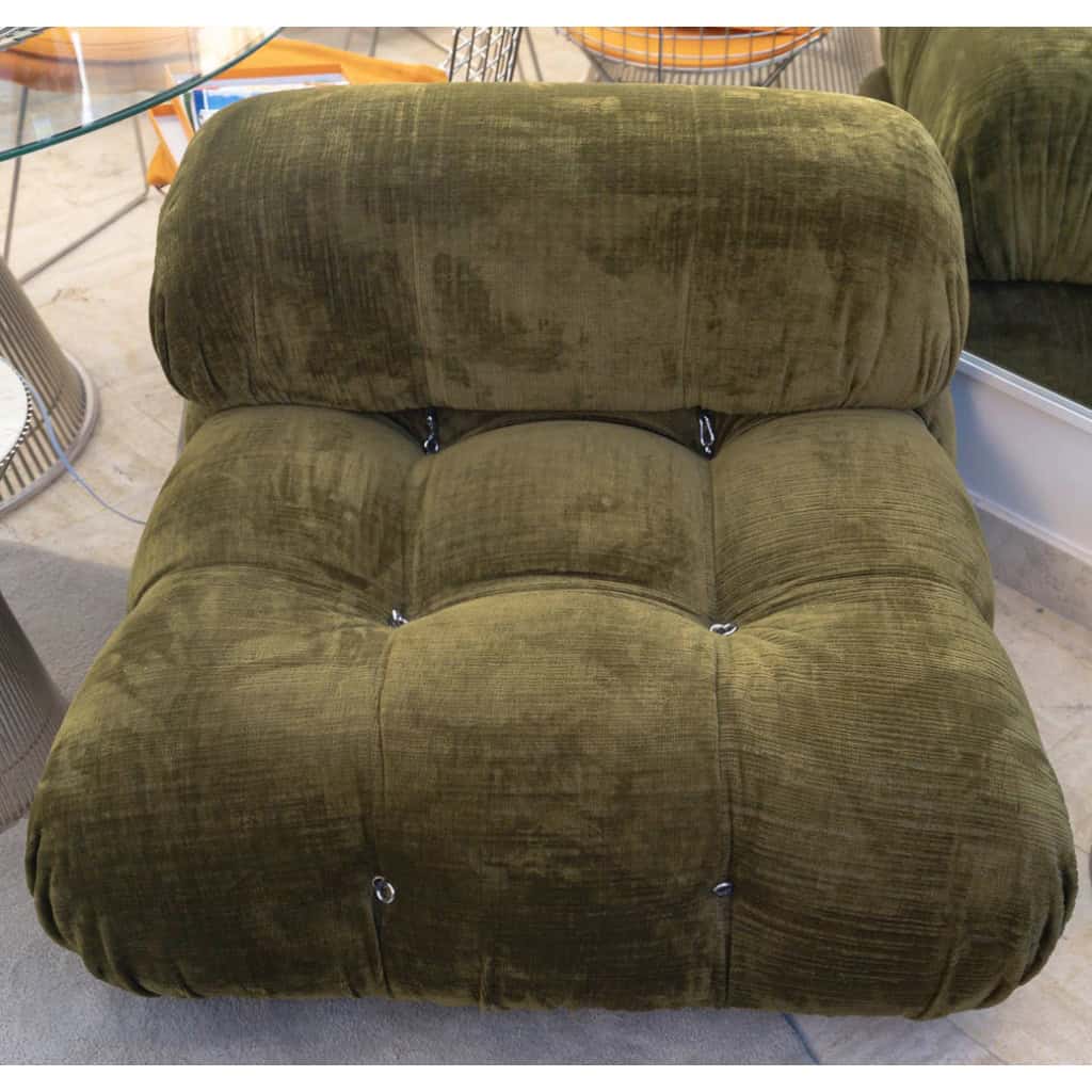 B&B iIalia Canapé 3 modules CAMALEONDA angulaire Chenille Enia Vert Olive 4