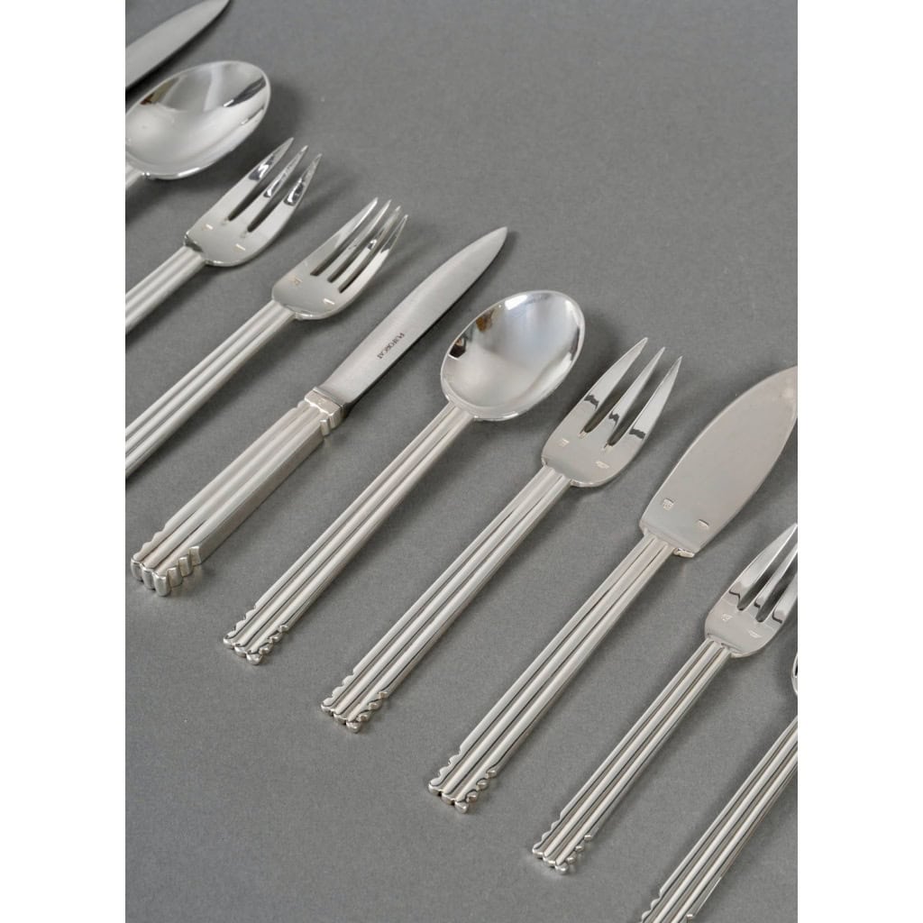 Puiforcat – Ménagère Art Déco Nantes Métal Argenté – 109 Pièces 4