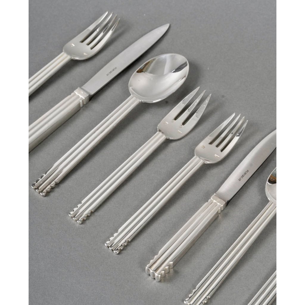 Puiforcat – Ménagère Art Déco Nantes Métal Argenté – 109 Pièces 5