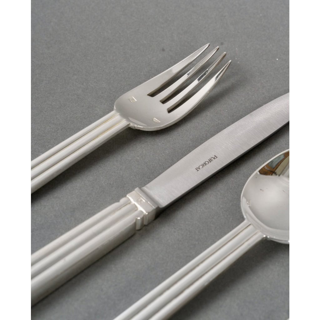 Puiforcat – Ménagère Art Déco Nantes Métal Argenté – 109 Pièces 6