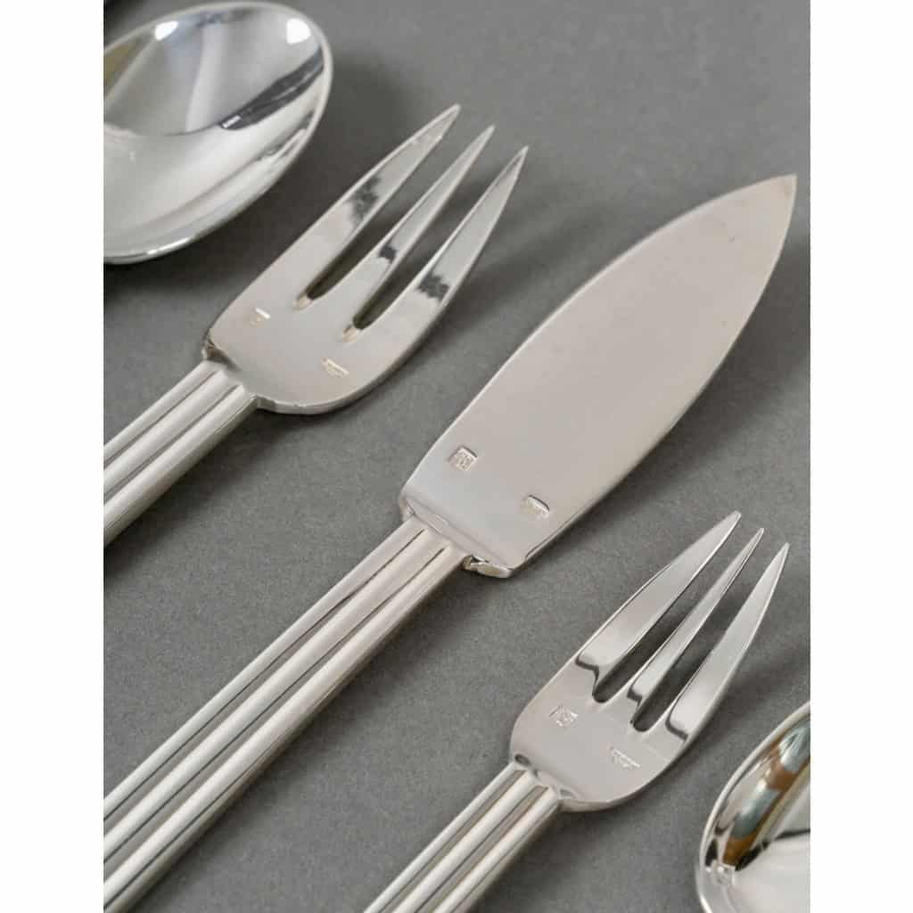 Puiforcat – Ménagère Art Déco Nantes Métal Argenté – 109 Pièces 7