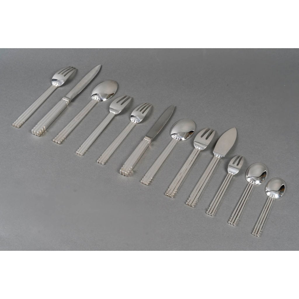 Puiforcat – Ménagère Art Déco Nantes Métal Argenté – 109 Pièces 8