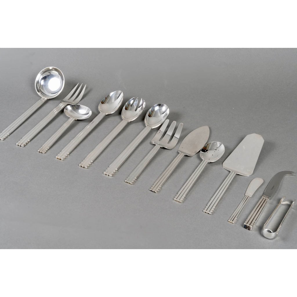 Puiforcat – Ménagère Art Déco Nantes Métal Argenté – 109 Pièces 11