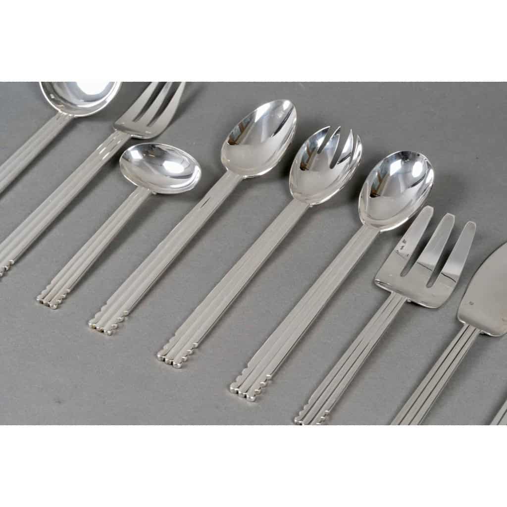 Puiforcat – Ménagère Art Déco Nantes Métal Argenté – 109 Pièces 13