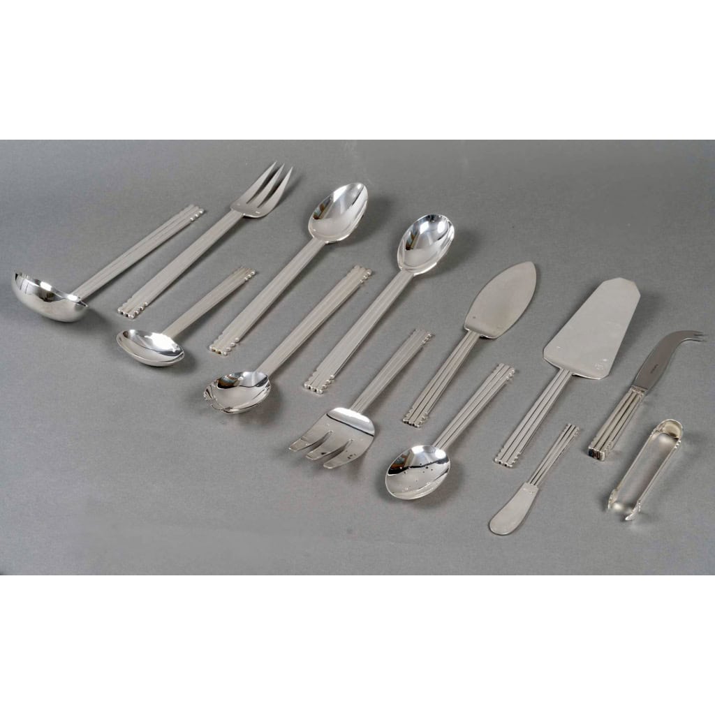 Puiforcat – Ménagère Art Déco Nantes Métal Argenté – 109 Pièces 12