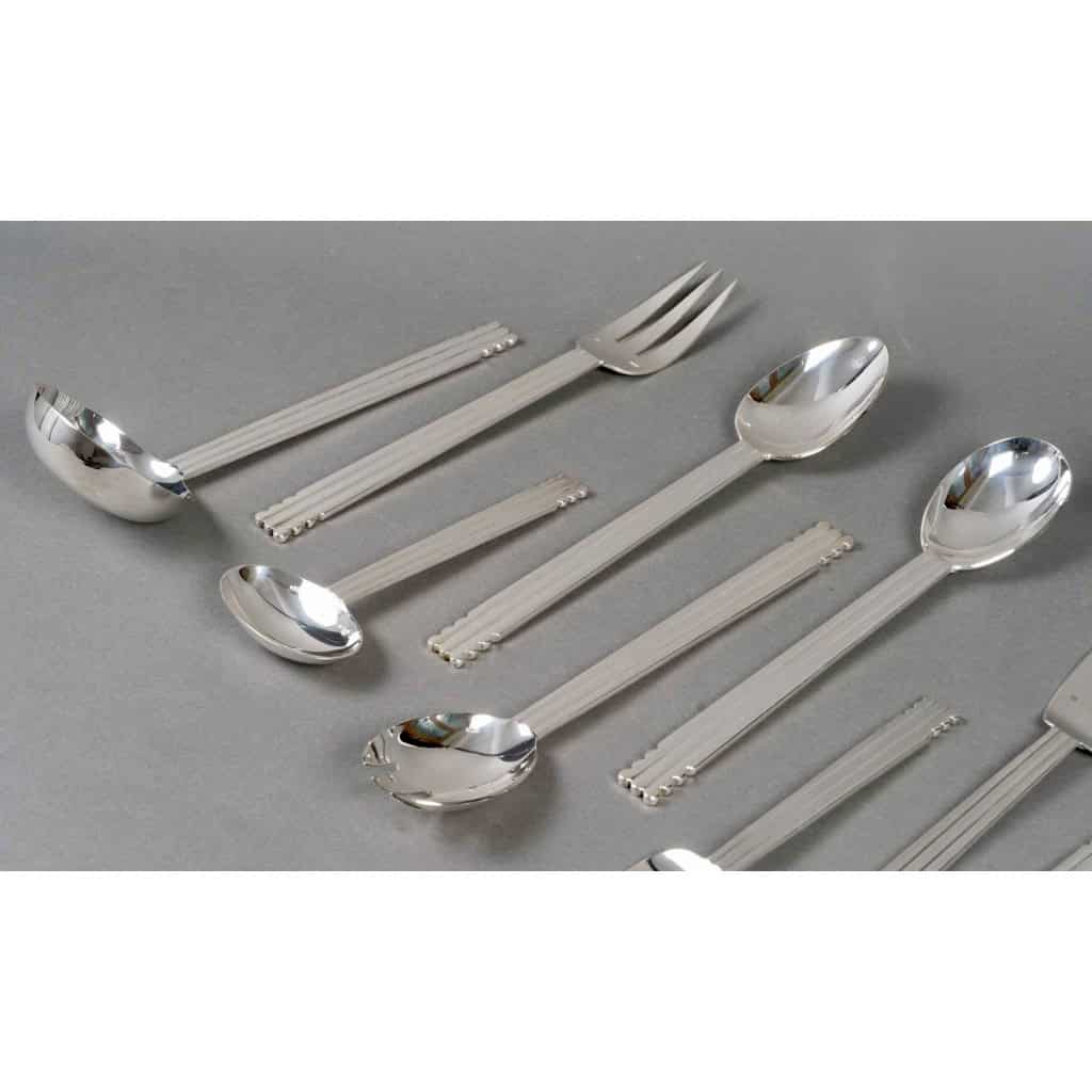 Puiforcat – Ménagère Art Déco Nantes Métal Argenté – 109 Pièces 14