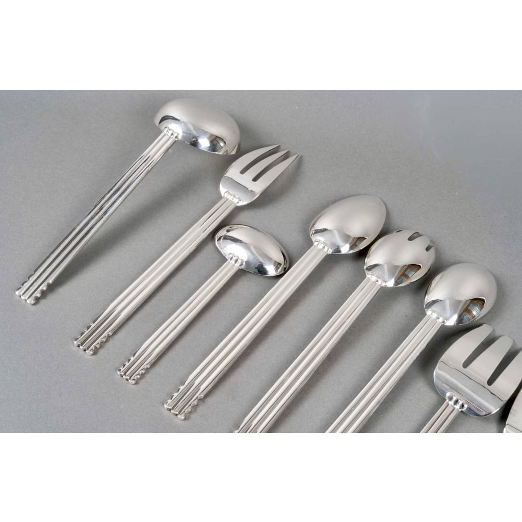 Puiforcat – Ménagère Art Déco Nantes Métal Argenté – 109 Pièces 15