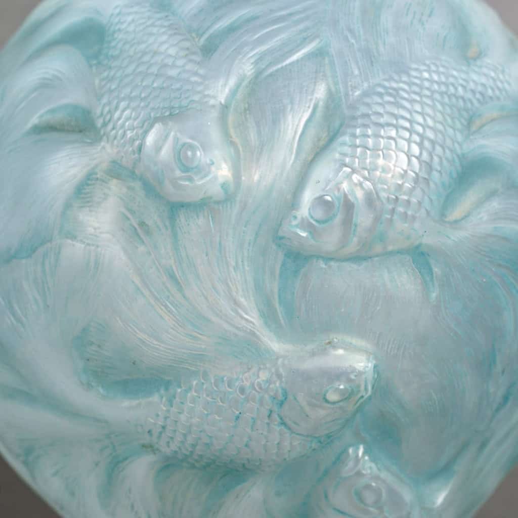 1924 René Lalique – Vase Formose Verre Opalescent Patiné Bleu 7