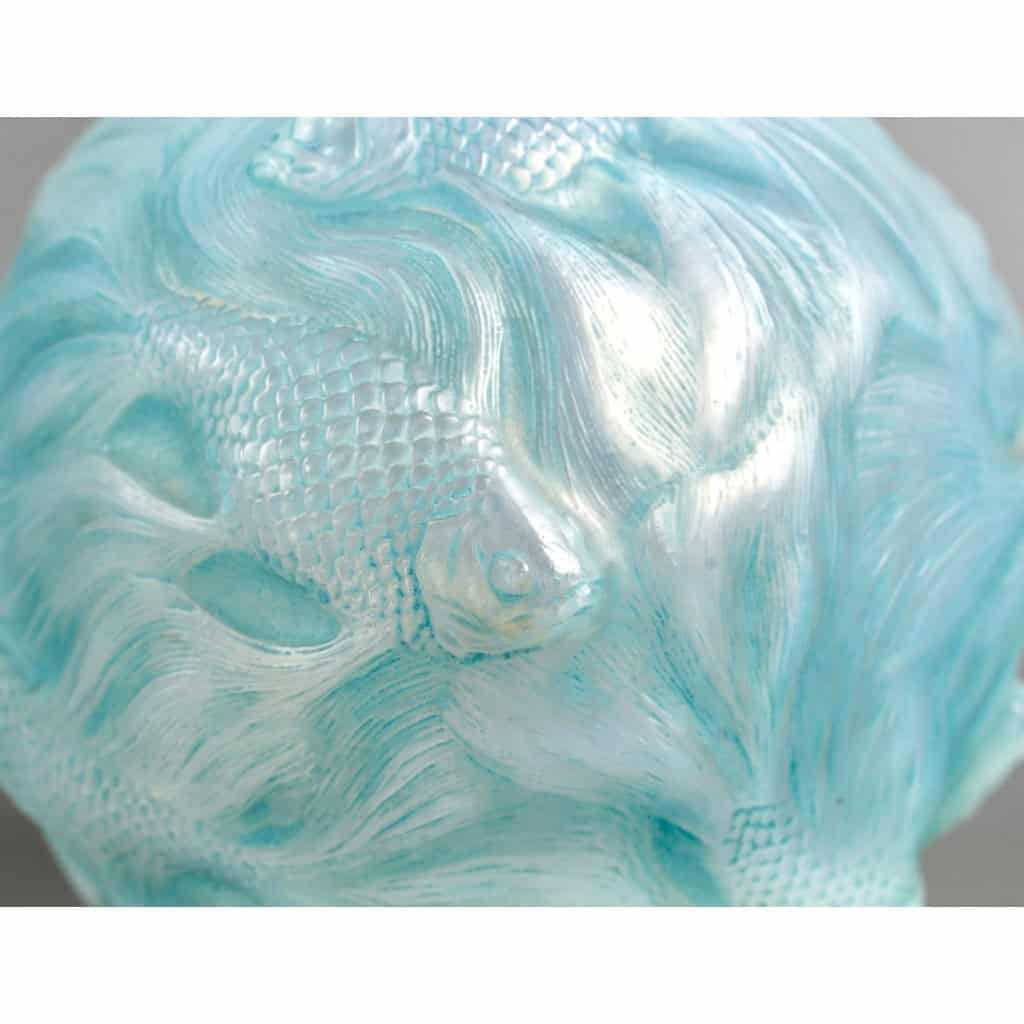 1924 René Lalique – Vase Formose Verre Opalescent Patiné Bleu 8
