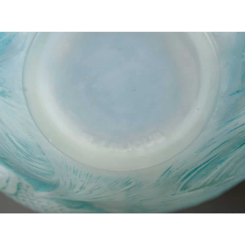 1924 René Lalique – Vase Formose Verre Opalescent Patiné Bleu 9