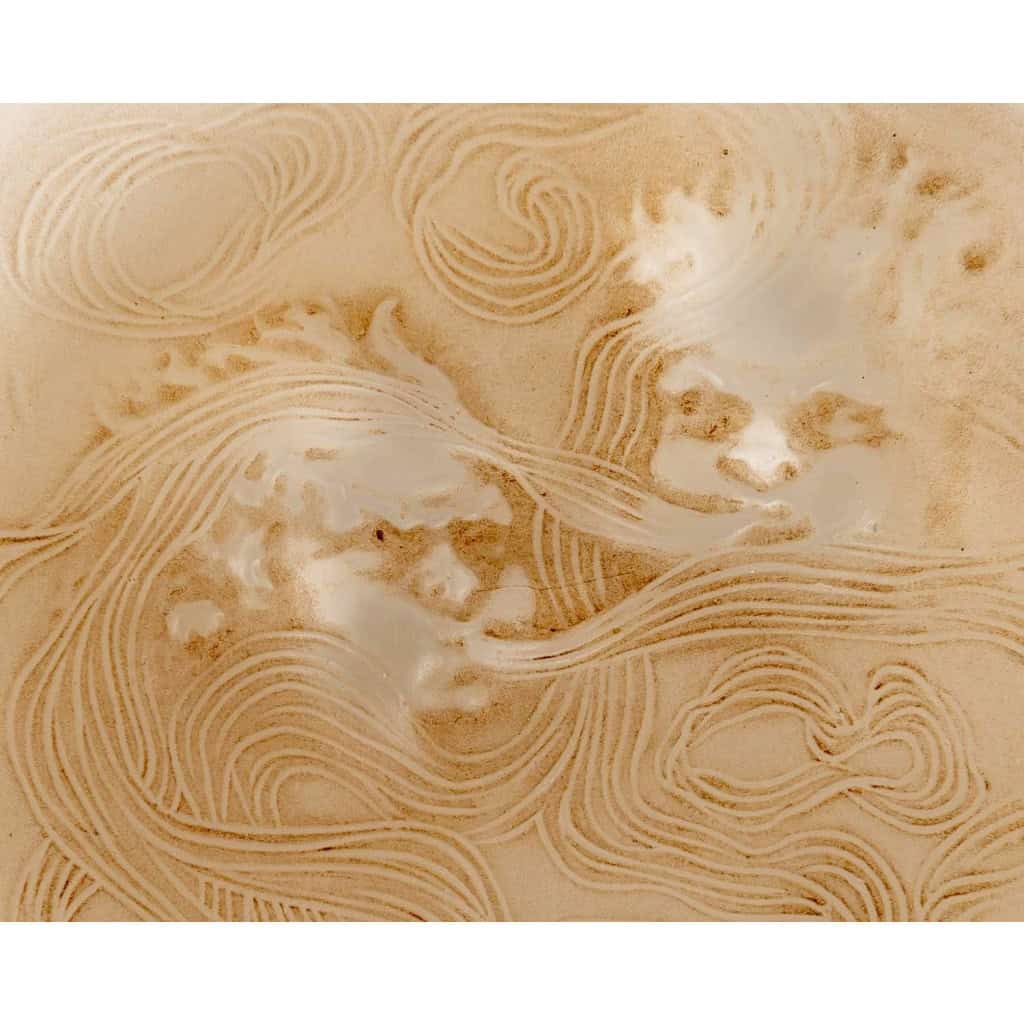 1913 René Lalique – Cendrier Deux Zéphyrs Verre Blanc Patiné Sépia 6