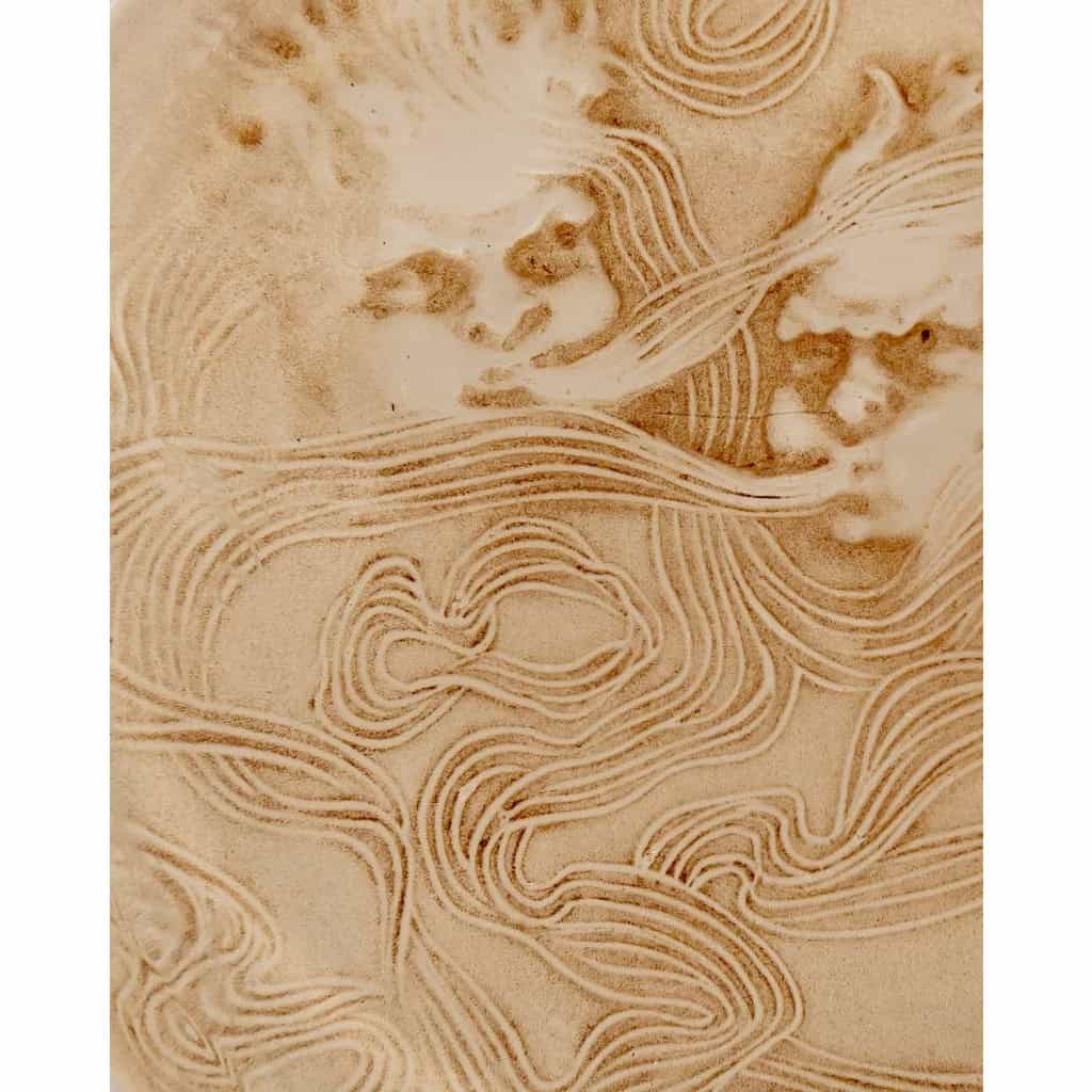 1913 René Lalique – Cendrier Deux Zéphyrs Verre Blanc Patiné Sépia 7